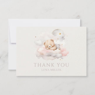 Carte De Remerciements Baby shower d'ours en peluche mignon