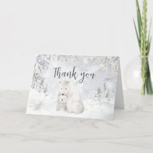 Carte De Remerciements Baby shower d'ours polaire d'hiver