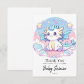 Carte De Remerciements Baby shower Dragon Simple Cute (Devant / Derrière)