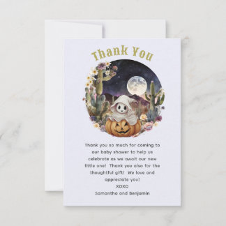 Carte De Remerciements Baby shower du Citrouille d'Halloween Boo