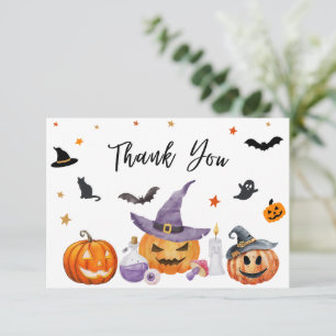 Carte De Remerciements Baby shower du Citrouille d'Halloween Little Boo