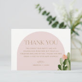 Carte De Remerciements Baby shower du désert de Cactus de Bohême (Debout devant)