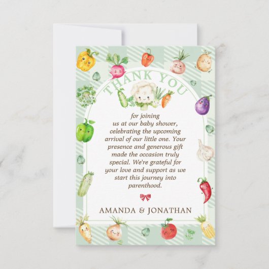 Carte De Remerciements Baby shower du marché agricole (Devant)