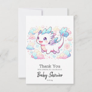 Carte De Remerciements Baby shower du Pastel Majestic Dragon