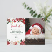 Carte De Remerciements Baby Shower du Père Noël de Noël  (Debout devant)