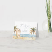 Carte De Remerciements Baby shower du Surf côtier (Devant)