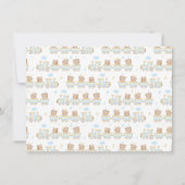 Carte De Remerciements Baby shower du train Bear Blue (Dos)
