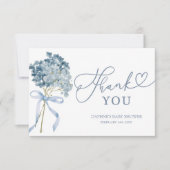 Carte De Remerciements Baby shower Dusty Blue Hydrangea (Devant)