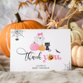 Carte de remerciements baby shower éffrayant rose