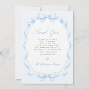 Carte De Remerciements Baby Shower Élégant Garçon Nœud Papillon Coquette