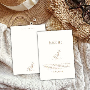 Carte De Remerciements Baby Shower Élégant Minimaliste Bohème Drôle