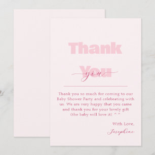 Carte De Remerciements Baby Shower Élégant Minimaliste et Neutre