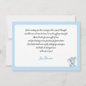 Carte de remerciements Baby shower éléphant (Dos)