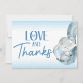 Carte de remerciements Baby shower éléphant (Devant)