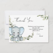 Carte De Remerciements Baby shower Elephant Boy (Devant)