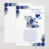 Carte De Remerciements Baby shower Elephant Boy (Devant / Derrière)