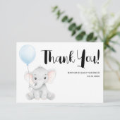 Carte De Remerciements Baby shower Eléphant Cute Moderne (Debout devant)