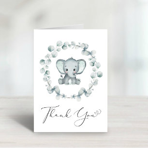 Carte De Remerciements Baby shower Eléphant mignon