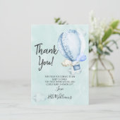 Carte de remerciements Baby shower éléphant vers l (Debout devant)