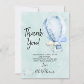 Carte de remerciements Baby shower éléphant vers l (Devant)