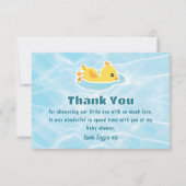 Carte De Remerciements Baby shower en caoutchouc Ducky Splash (Devant)