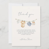 Carte De Remerciements Baby shower en ligne Boho simple (Devant)
