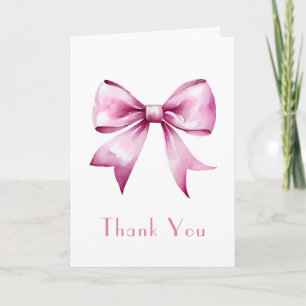 Carte De Remerciements Baby shower en ruban rose