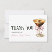 Carte De Remerciements Baby shower Espresso Martini Coffe Rose (Devant)
