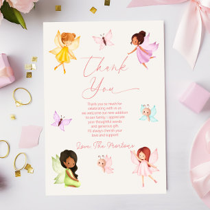 Carte De Remerciements Baby shower Fées Enchantées