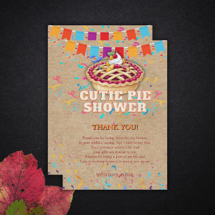 Carte De Remerciements Baby shower Festive Cutie Pie Party