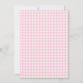 Carte De Remerciements Baby Shower Fille au Gingham Rose Classique (Dos)