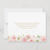 Carte de remerciements Baby shower fille Citrouill (Dos)