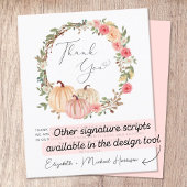 Carte de remerciements Baby shower fille citrouill