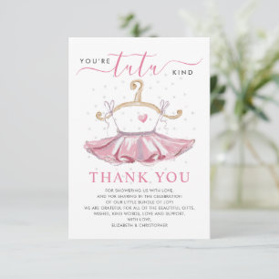 Carte De Remerciements Baby shower Fille de Ballet Rose Tutu Ballerina mo