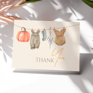 Carte De Remerciements Baby shower fille de Citrouille d'automne