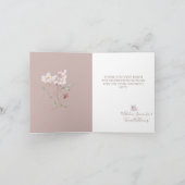 Carte De Remerciements Baby shower fille fleurie d'aquarelle d'animal de  (Intérieur)