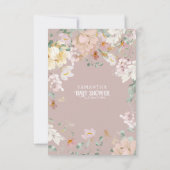 Carte De Remerciements Baby shower fille fleurie d'aquarelle d'animal de  (Dos)