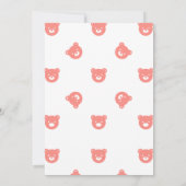 Carte De Remerciements Baby shower fille ours en peluche (Dos)