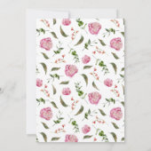 Carte De Remerciements Baby shower Fille Rose Aquarelle (Dos)