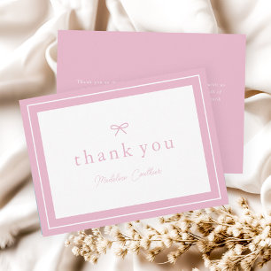 Carte De Remerciements Baby Shower Fille Rose Simple Élégant