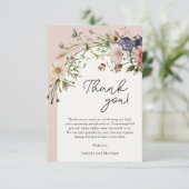 Carte de remerciements Baby shower fleur sauvage (Debout devant)