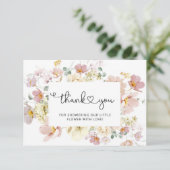 carte de remerciements baby shower fleur sauvage (Debout devant)