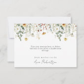 Carte De Remerciements Baby shower fleur sauvage (Dos)