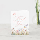 Carte De Remerciements Baby shower Fleur sauvage (Devant)