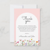 Carte de remerciements Baby shower fleur sauvage (Devant)