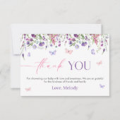 Carte de remerciements Baby shower fleur sauvage (Devant)