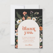 Carte de remerciements Baby shower fleur sauvage (Devant)