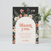 Carte de remerciements Baby shower fleur sauvage (Debout devant)