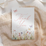 Carte De Remerciements Baby shower Fleur sauvage<br><div class="desc">Dites merci à vos amis et à votre famille de vous avoir assisté ou au baby shower d'un être cher avec ces cartes de remerciements simples et élégantes à thème papillon.</div>