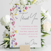 Carte de remerciements baby shower | Fleur sauvage